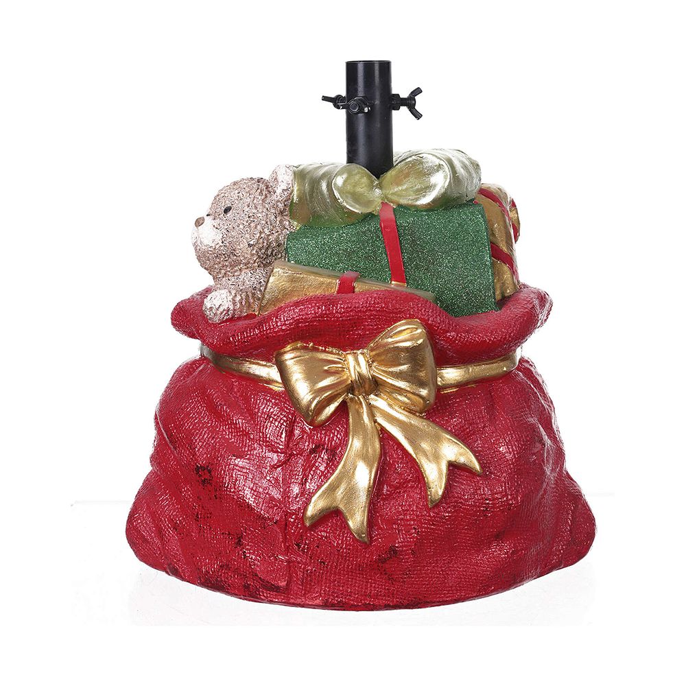 Base Albero Natale Sacco Rosso con Regali e Orsetto