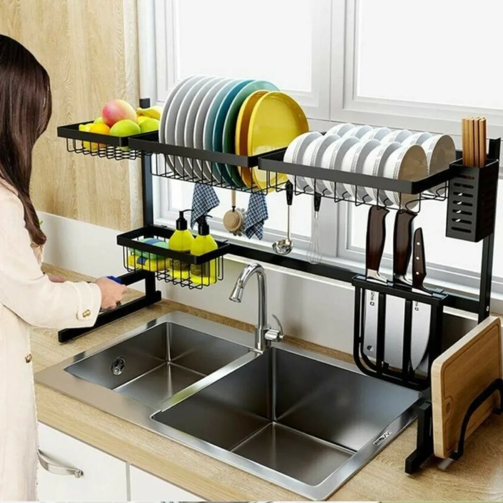 Scolapiatti da Cucina a 2 Livelli Salvaspazio