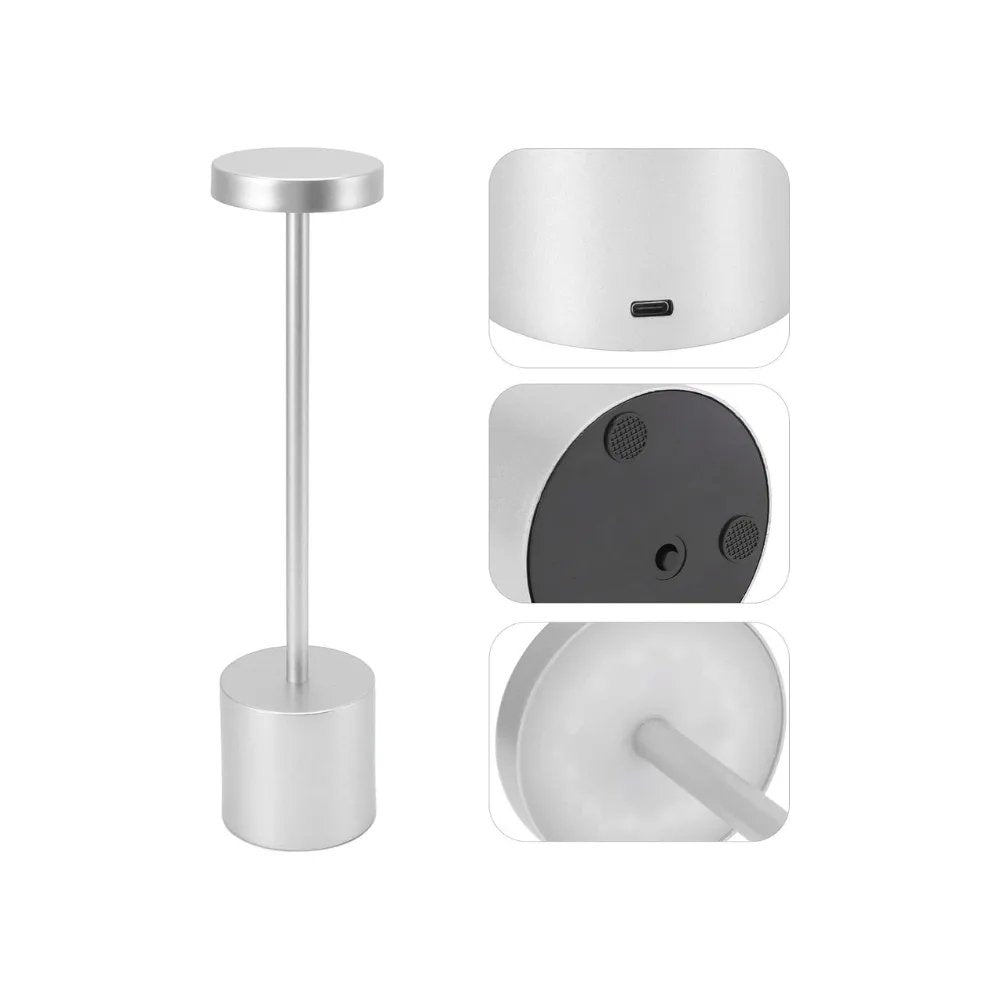 Lampada LED Senza Fili da Tavolo in Metallo