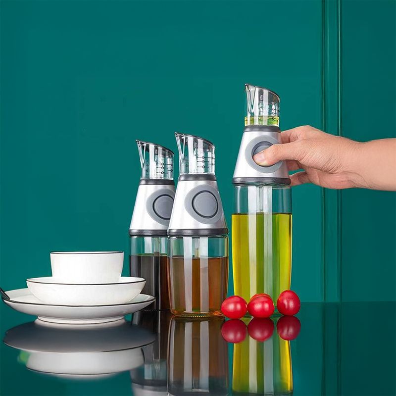 Bottiglia Dispenser in Vetro per Olio e Aceto con Erogatore Integrato