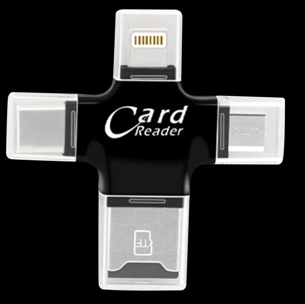 Chiavetta USB 4 in 1 Lightning, Micro USB, USB-A e Type-C per Backup Rapido e Sicuro
