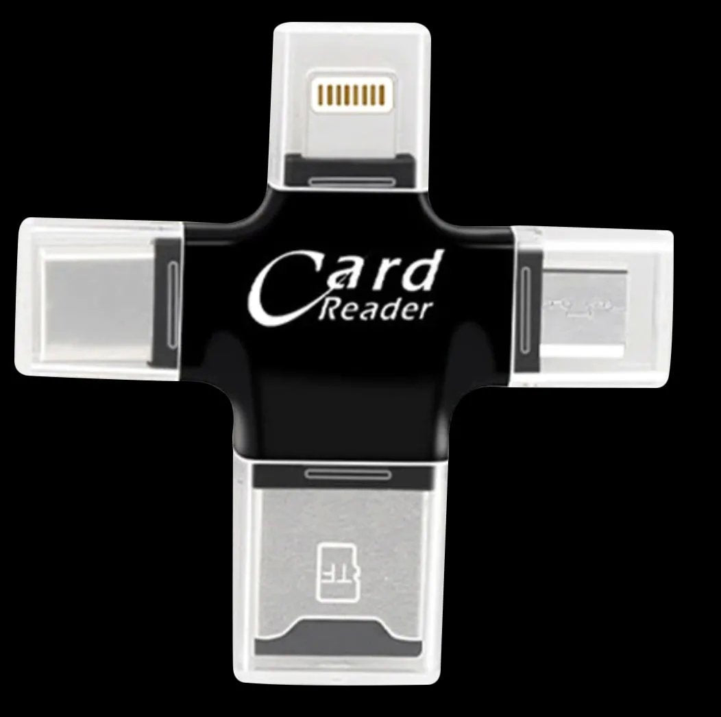 Chiavetta USB 4 in 1 Lightning, Micro USB, USB-A e Type-C per Backup Rapido e Sicuro