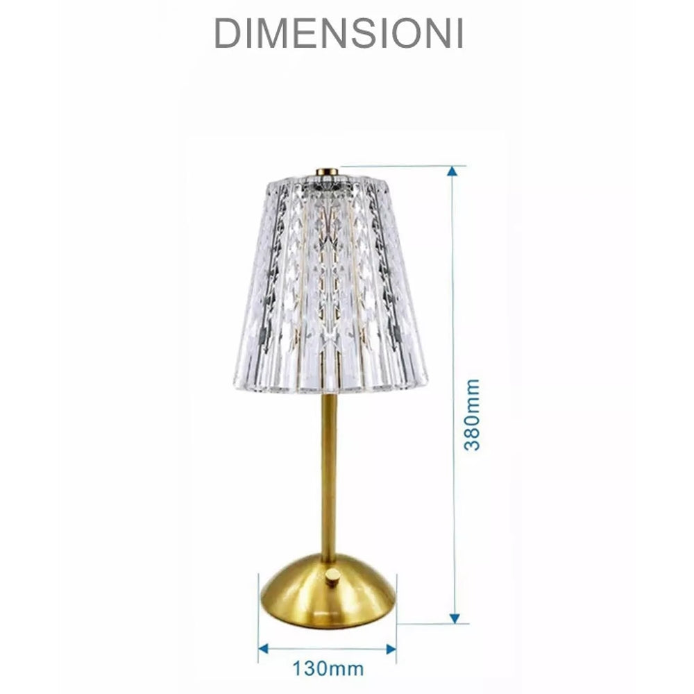 Lampada da Tavolo LED Cristallo Vintage