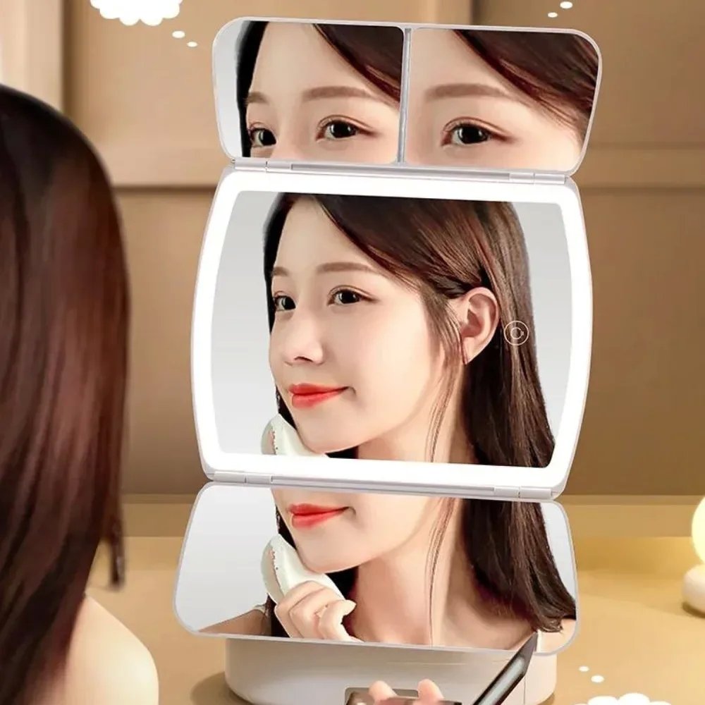 Specchio Trucco LED Pieghevole da Tavolo