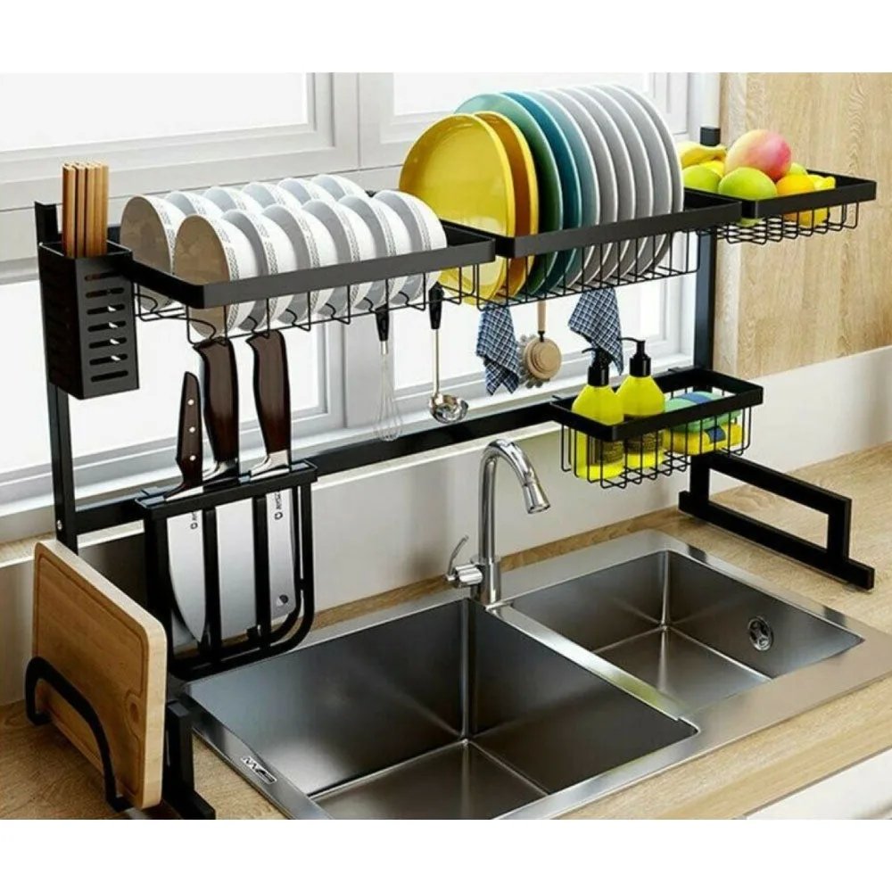 Scolapiatti da Cucina a 2 Livelli Salvaspazio