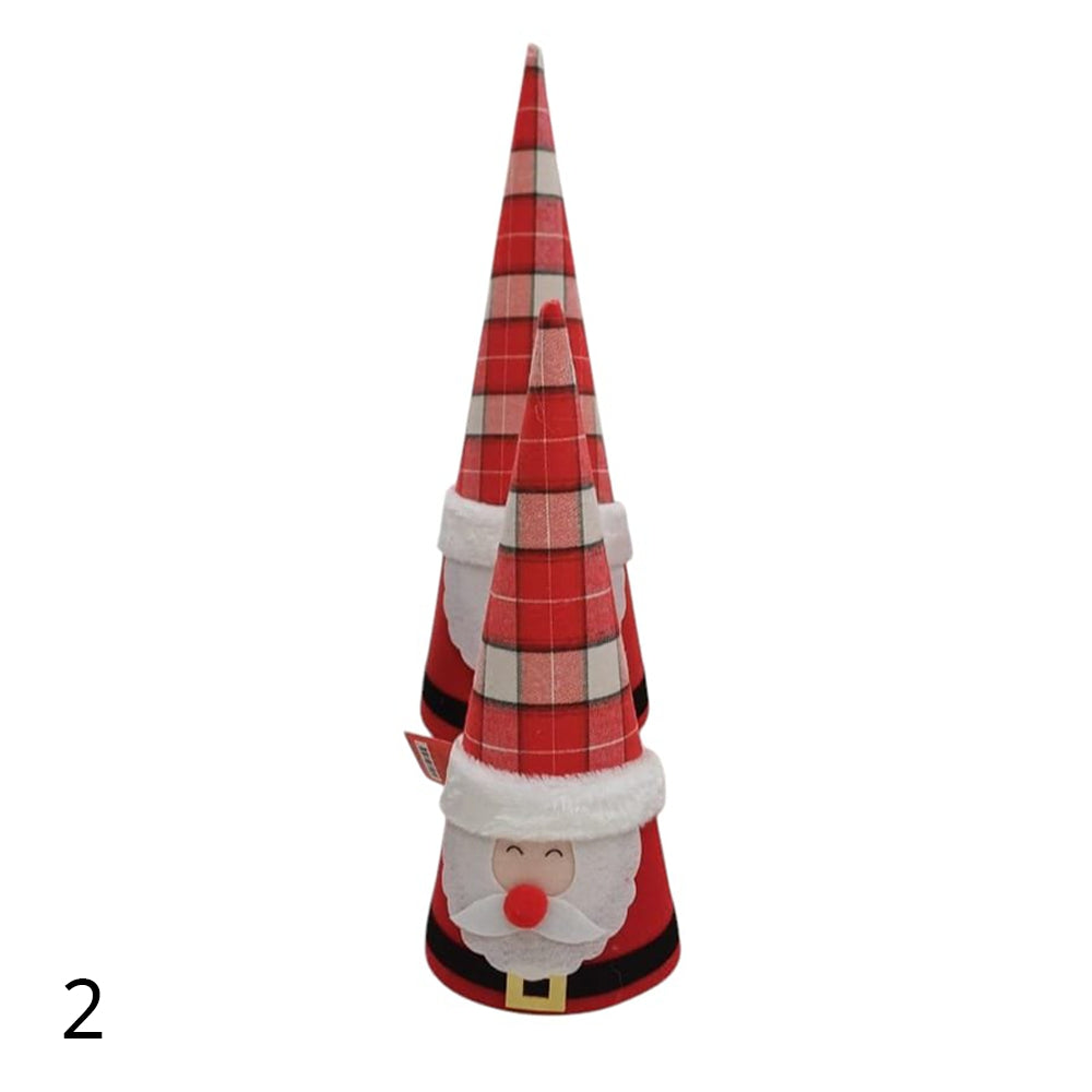 Addobbo Cono Babbo Natale in Tessuto