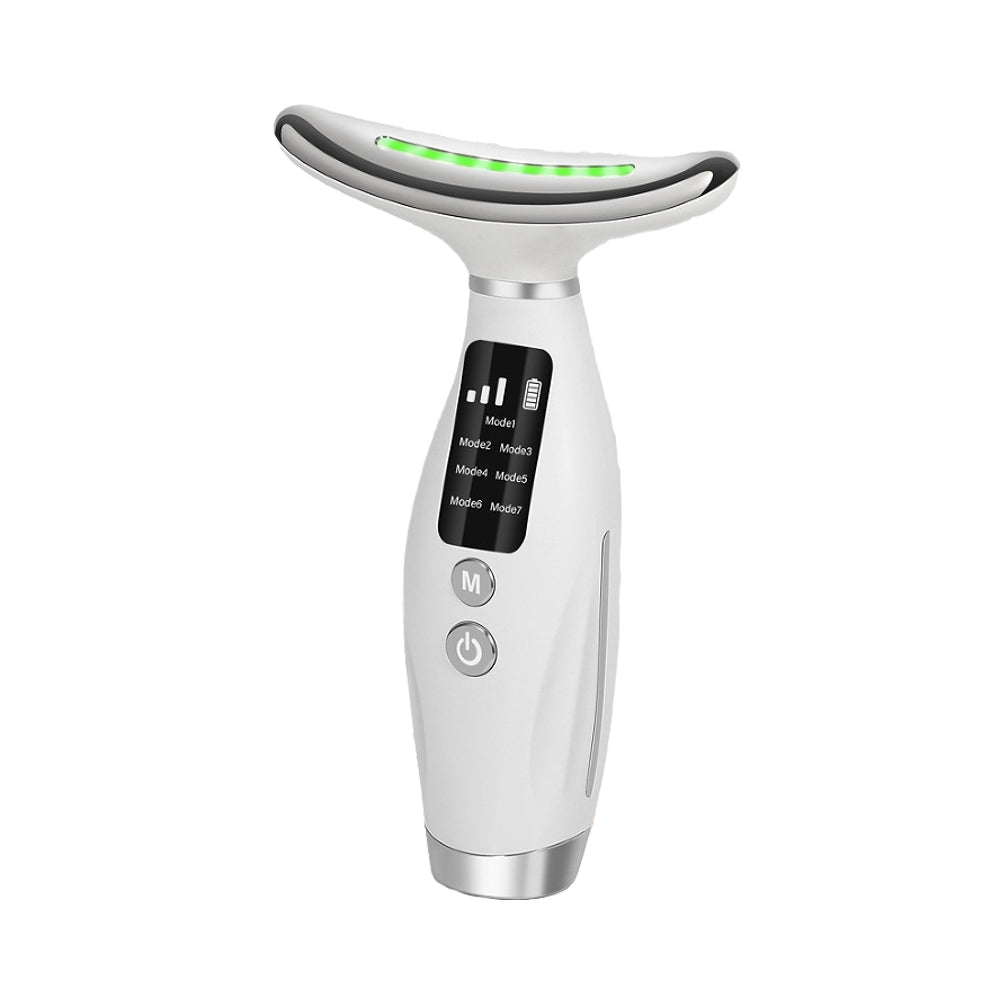 Massaggiatore Viso e Collo a LED Con Vibrazione per Tonificazione e Relax