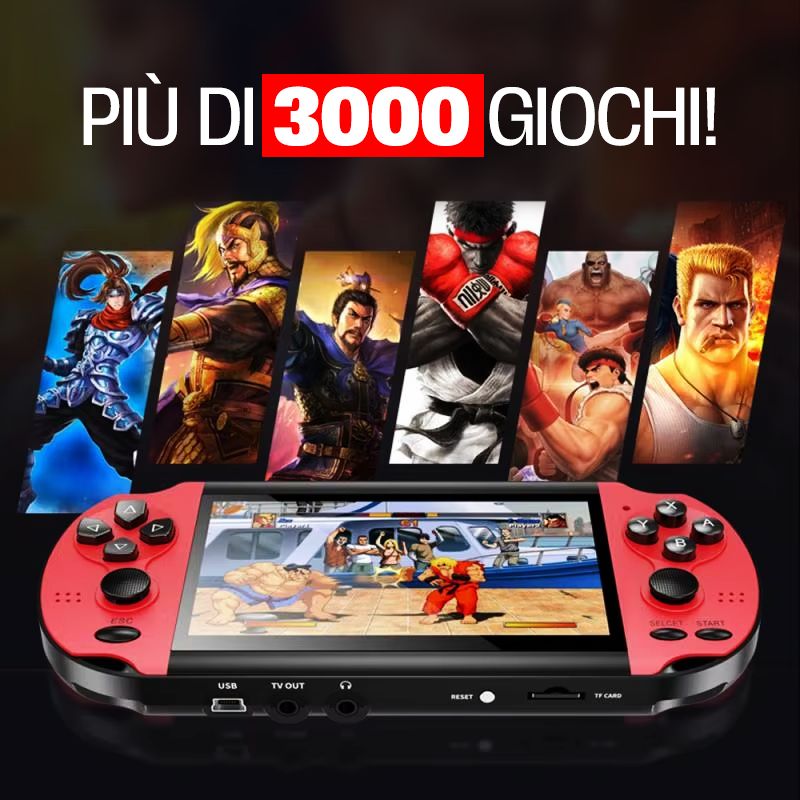 Console Portatile Retro HD con Giochi Integrati e Memoria Espandibile