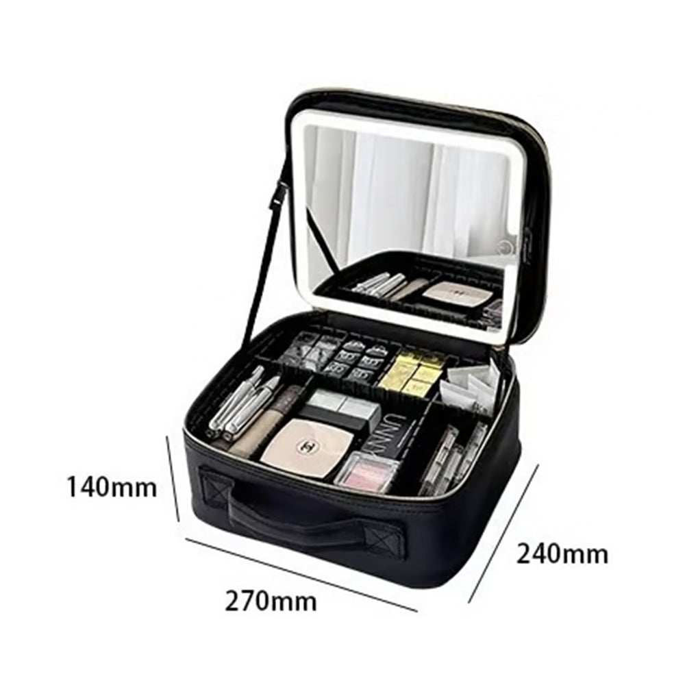Beauty Case Make-Up con Specchio LED e Luce Regolabile