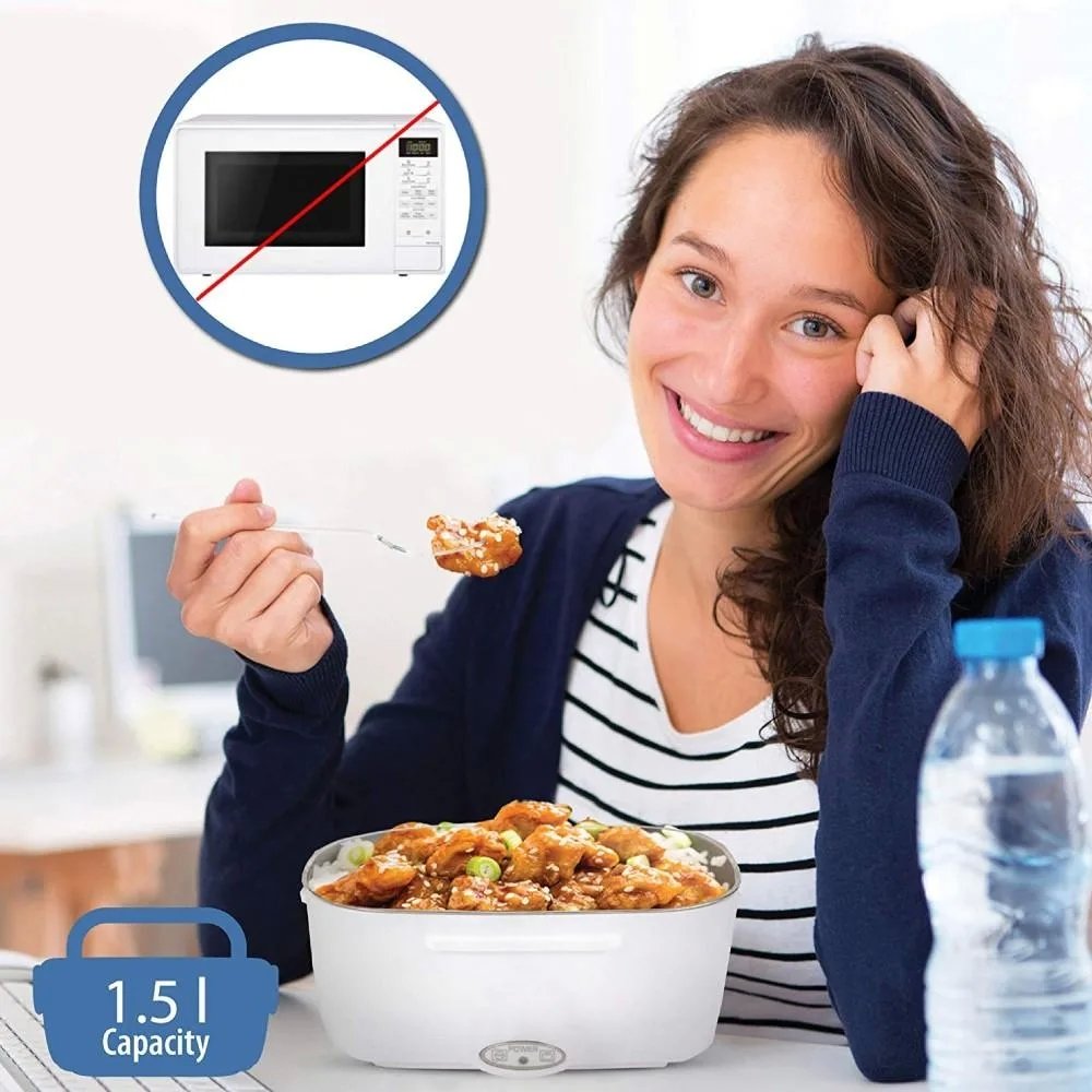 Porta Pranzo Elettrico a Doppio Scomparto con Riscaldamento Rapido
