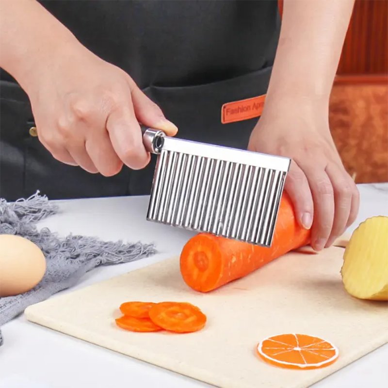 Taglierina Ondulata Professionale per Verdure Patate 2 Pezzi