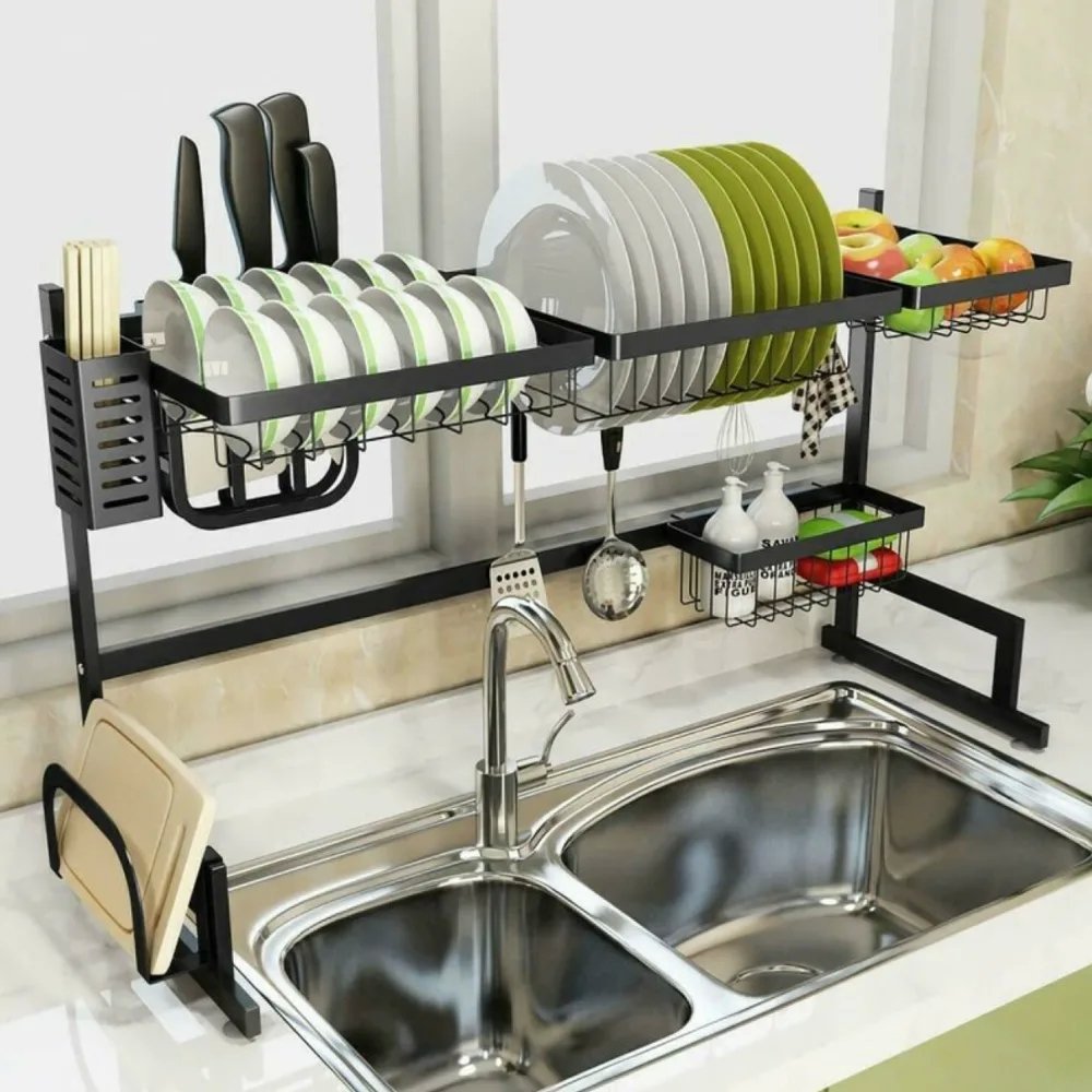 Scolapiatti da Cucina a 2 Livelli Salvaspazio