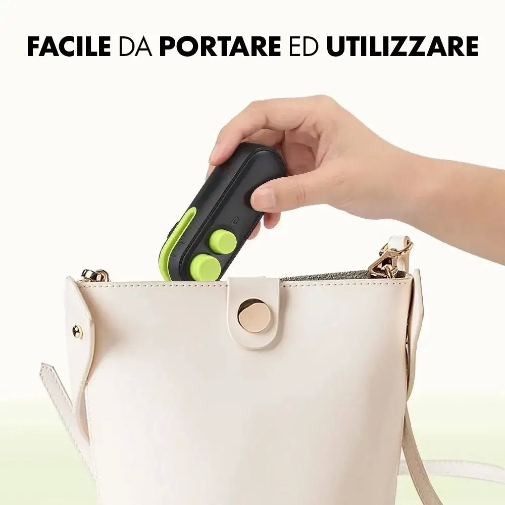 Sigillatrice Portatile Ricaricabile Termosaldatore Sacchetti Plastica Alimenti Freschi
