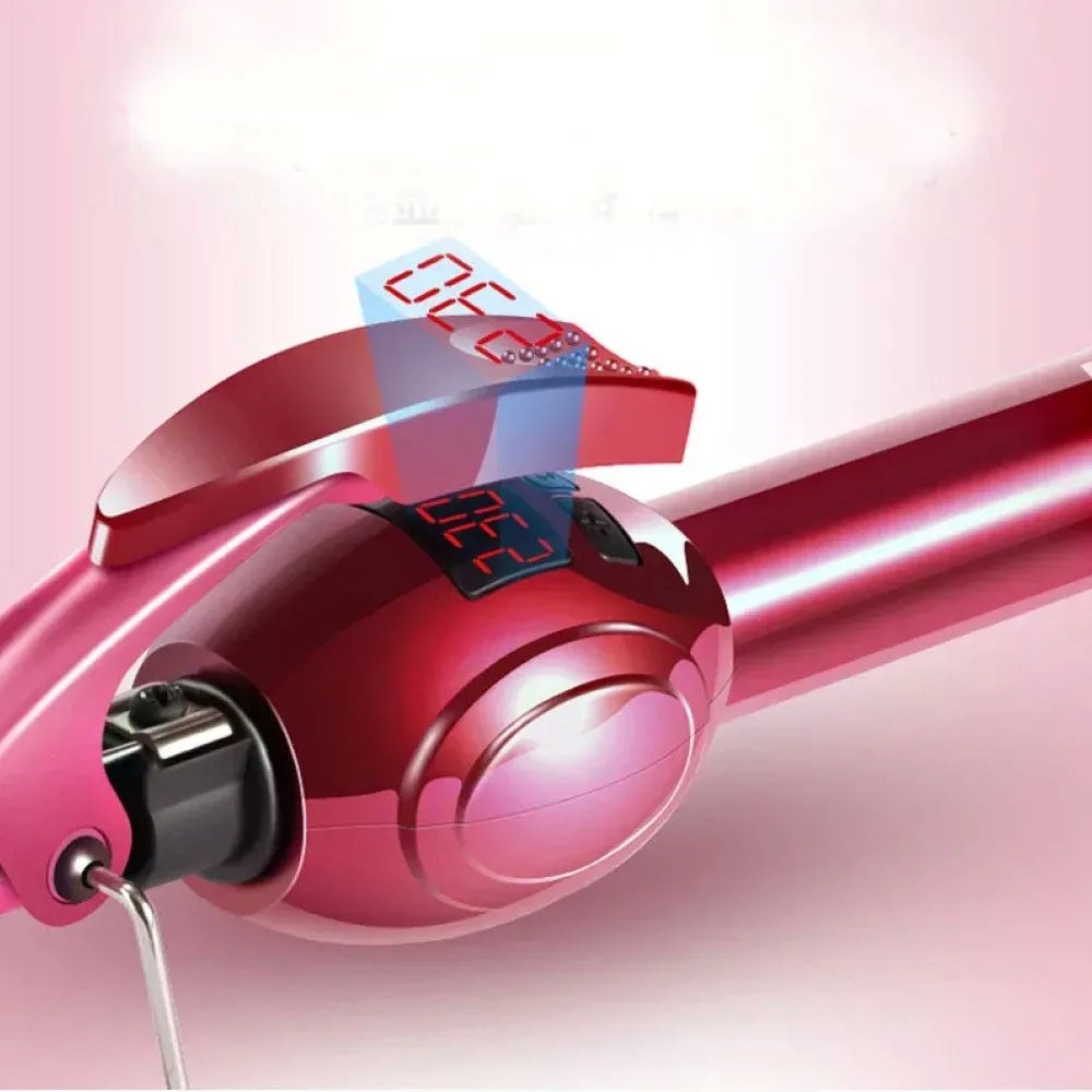 Ferro Arricciacapelli Afro Professionale 9mm con Display LCD e Rivestimento in Ceramica