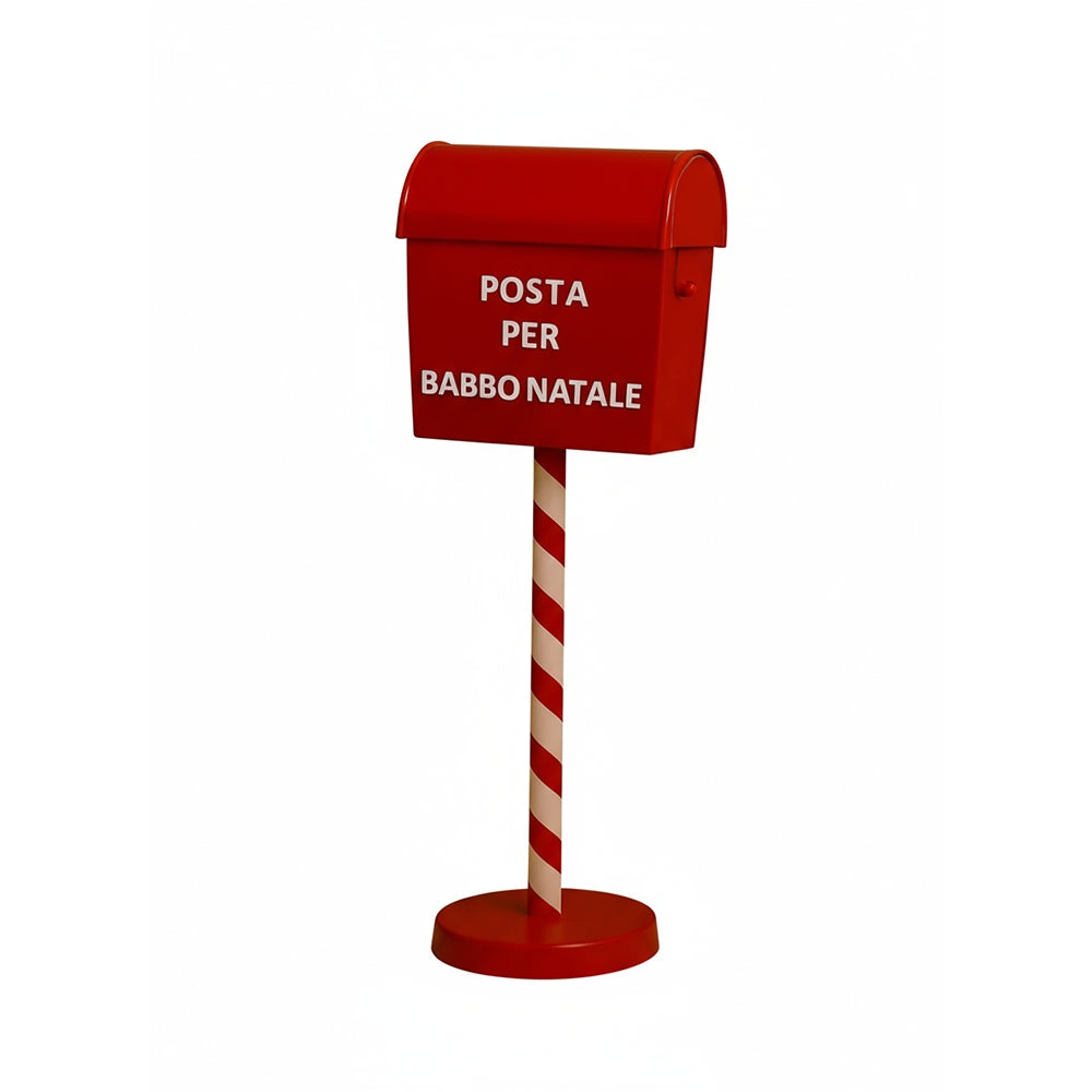 Cassetta Delle Lettere Natalizia Decorativa 50 Cm In Metallo Posta Per Babbo Natale