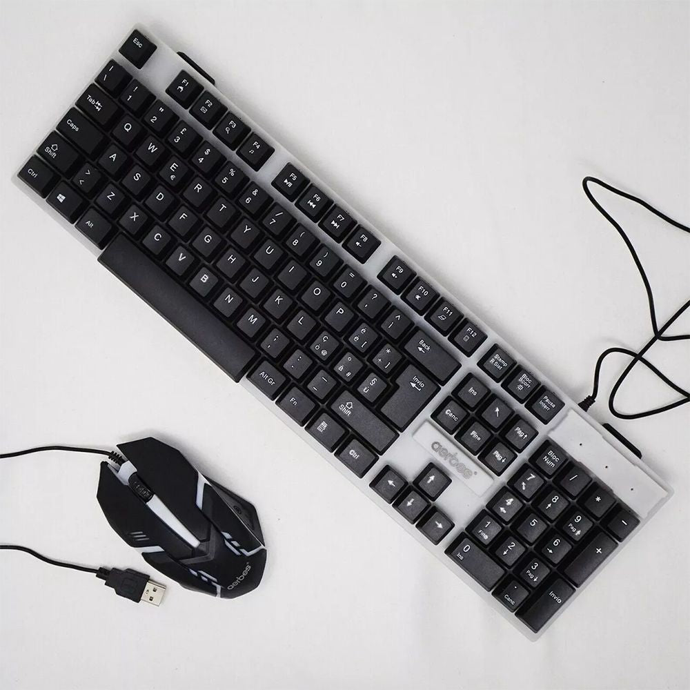 Tastiera e Mouse Gaming USB LED RGB QWERTY Italiano