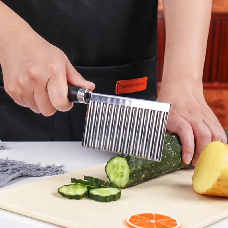 Taglierina Ondulata Professionale per Verdure Patate 2 Pezzi