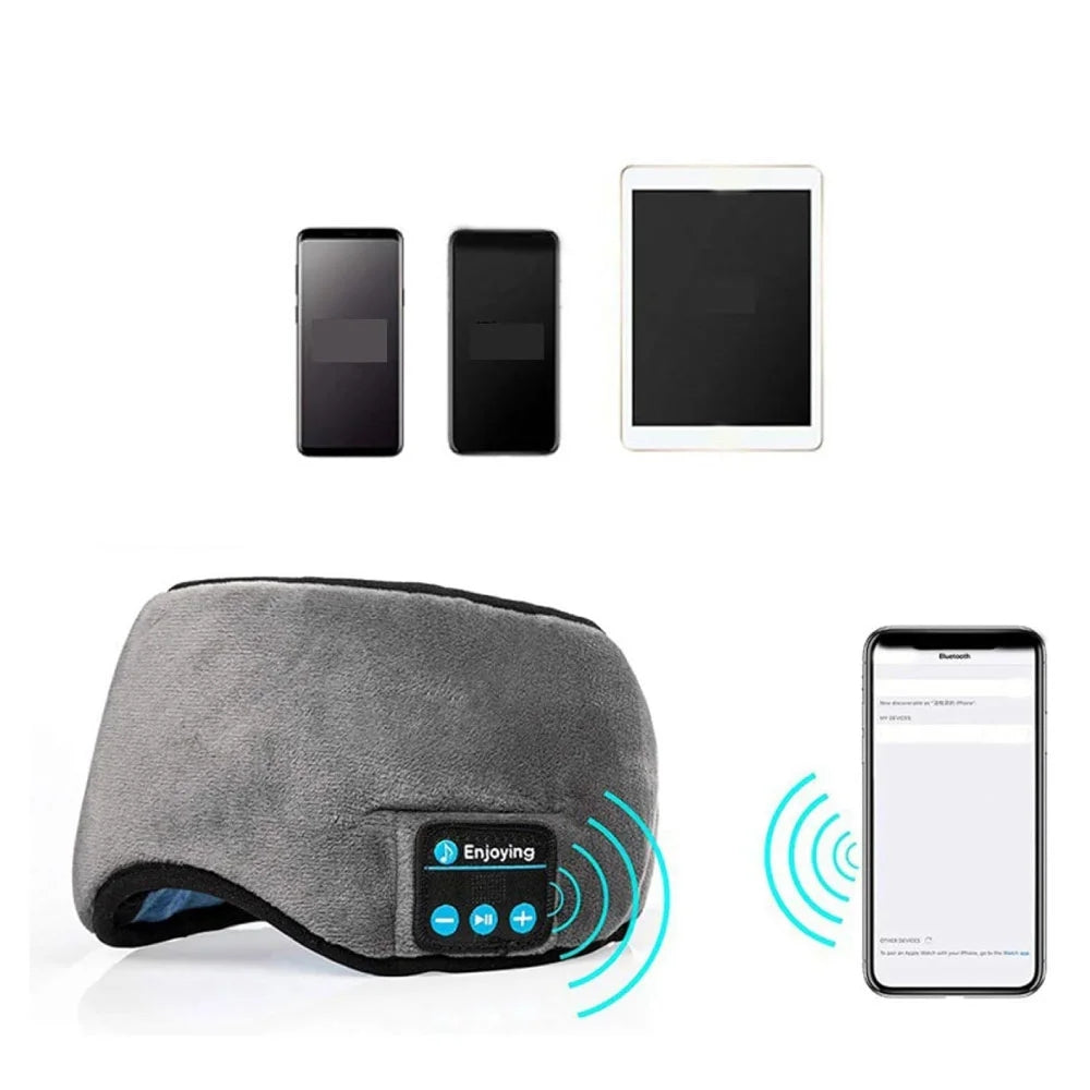 Maschera per Dormire con Audio Bluetooth e Blocco Luce