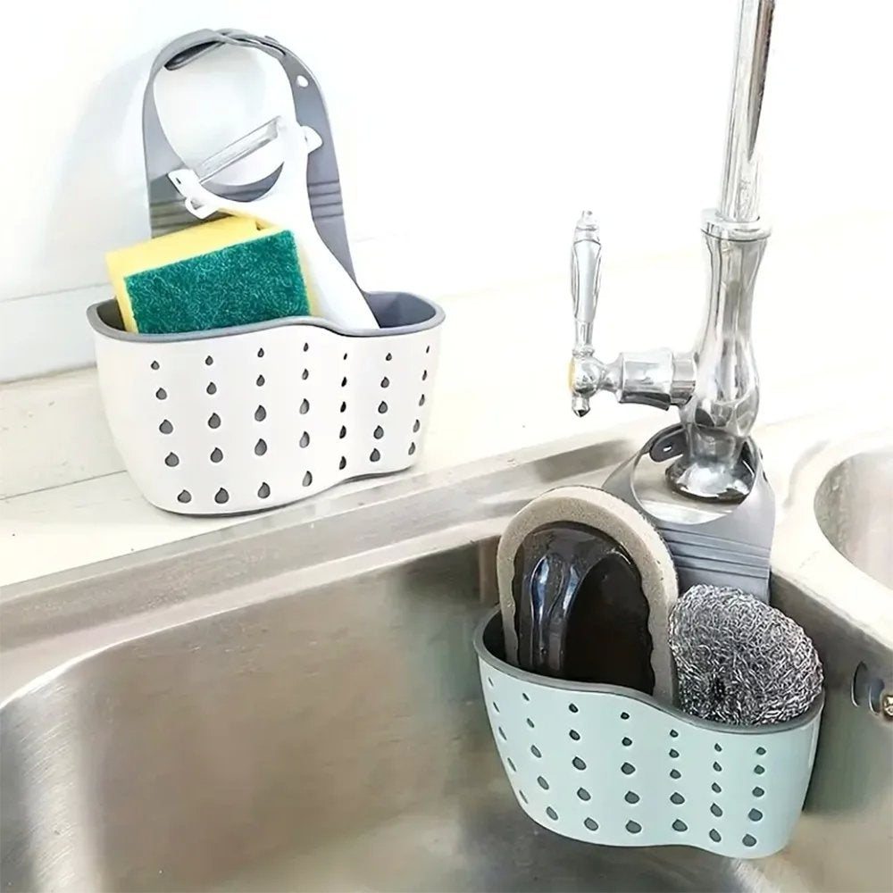 Organizer Portaspugna Cestello Regolabile per Lavabo