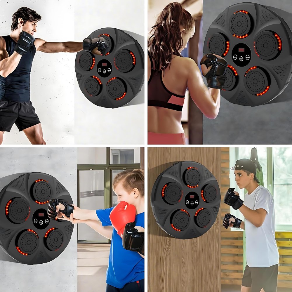 Macchina da Boxe Intelligente con LED e Bluetooth da Parete per Allenamento Domestico