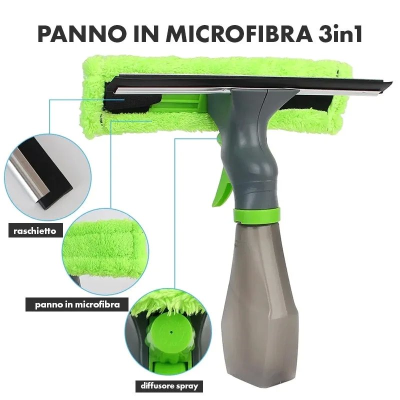 Panno in Microfibra 3 in 1 con Raschietto