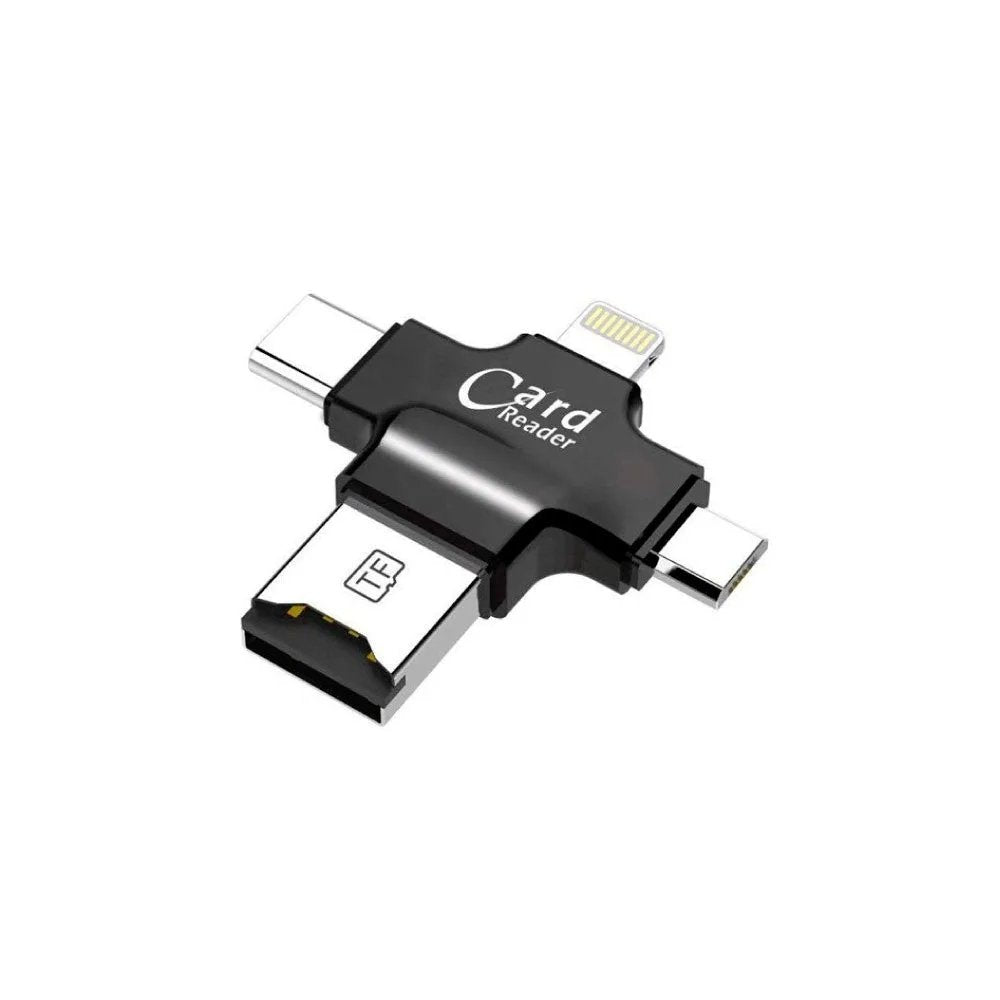 Chiavetta USB 4 in 1 Lightning, Micro USB, USB-A e Type-C per Backup Rapido e Sicuro