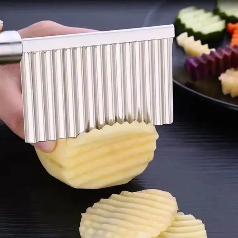 Taglierina Ondulata Professionale per Verdure Patate 2 Pezzi