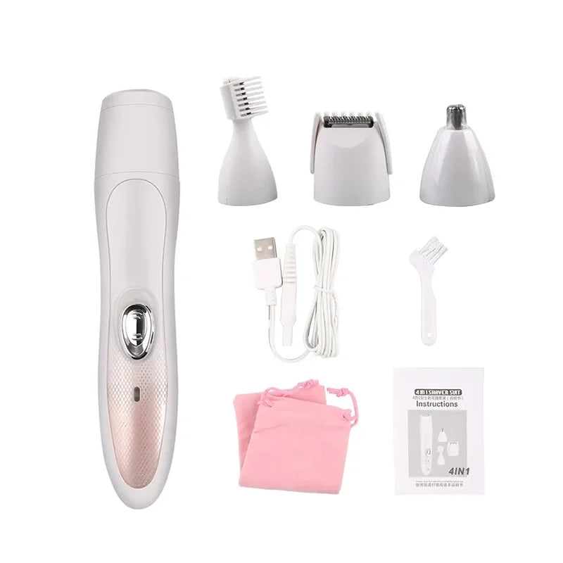 Trimmer 4 in 1 Ricaricabile - Taglia Definisci Perfeziona Viso e Corpo