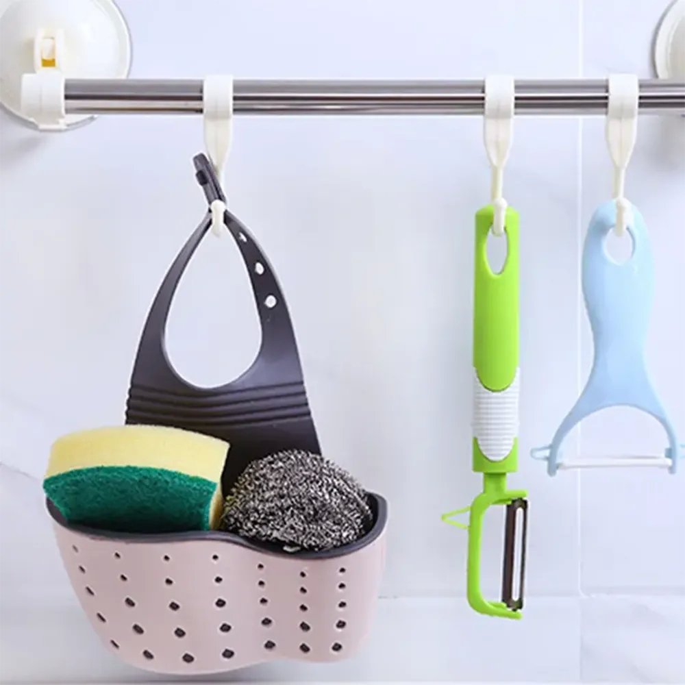 Organizer Portaspugna Cestello Regolabile per Lavabo