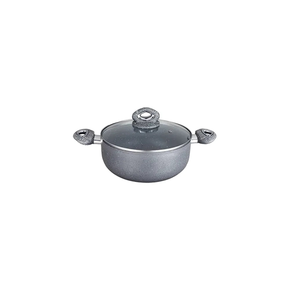 Pentole Antiaderenti Trio in Alluminio con Rivestimento 5 Strati e Coperchi in Vetro