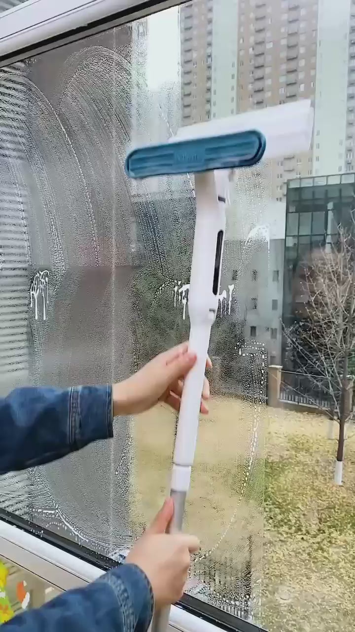 Lavavetri Telescopico 3 in 1 con Spray e Contenitore Integrato