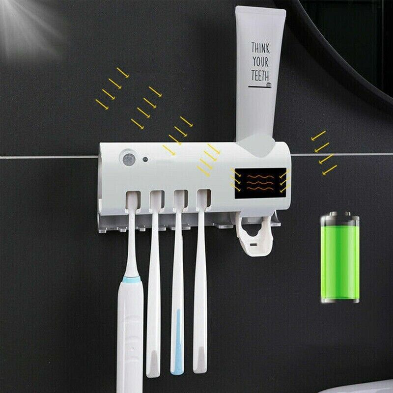 Porta Spazzolino con Dispenser Dentifricio Automatico a Parete
