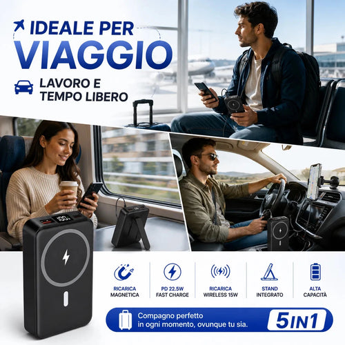 Power Bank Magnetico Wireless 30.000 mAh — Ricarica Rapida 5 in 1